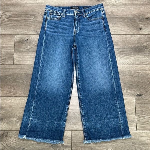 Banana Republic High Rise Wide Leg Crop Stretch Blue Jeans Size 26P