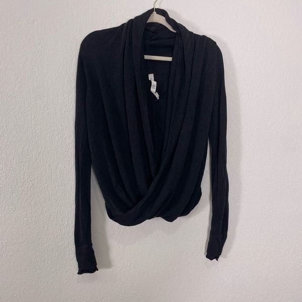 Lululemon Grey Drape Front Sweater