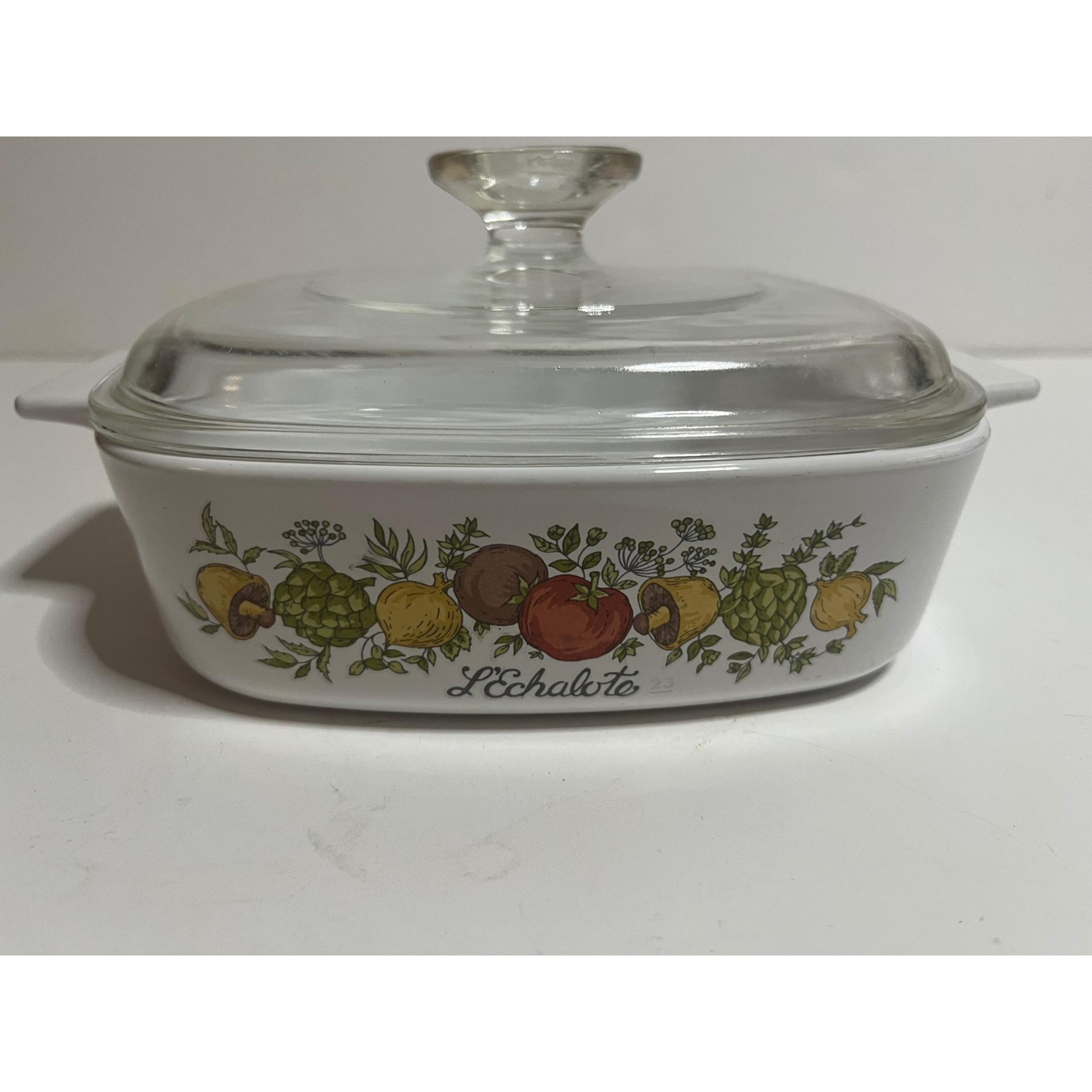 Corning Ware L'Echalote Casserole Dish 1 Quart Oven Safe Glass Lid