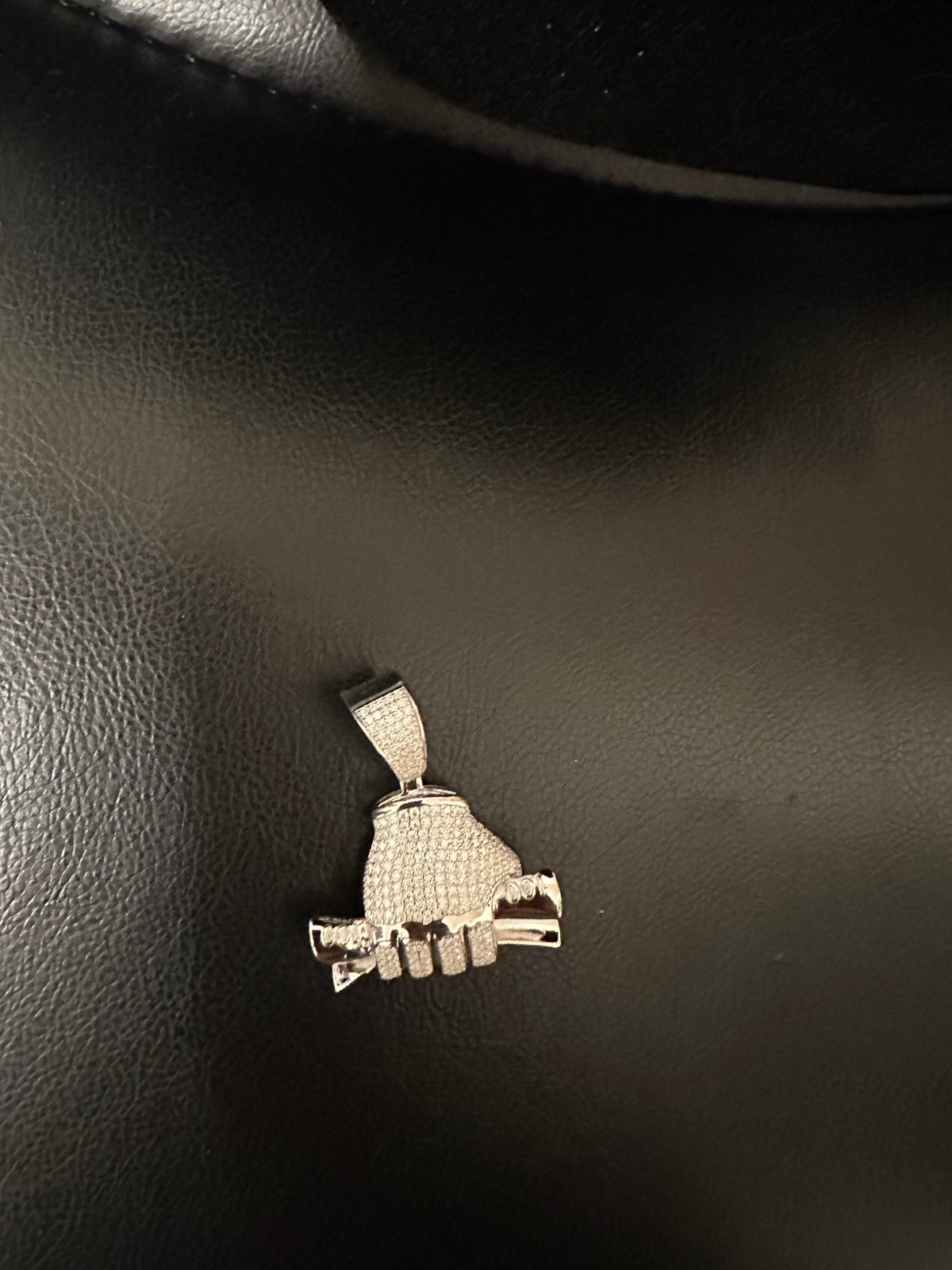 Fist Dollar - Pendant Only (925 sterling silver) (moissanite)