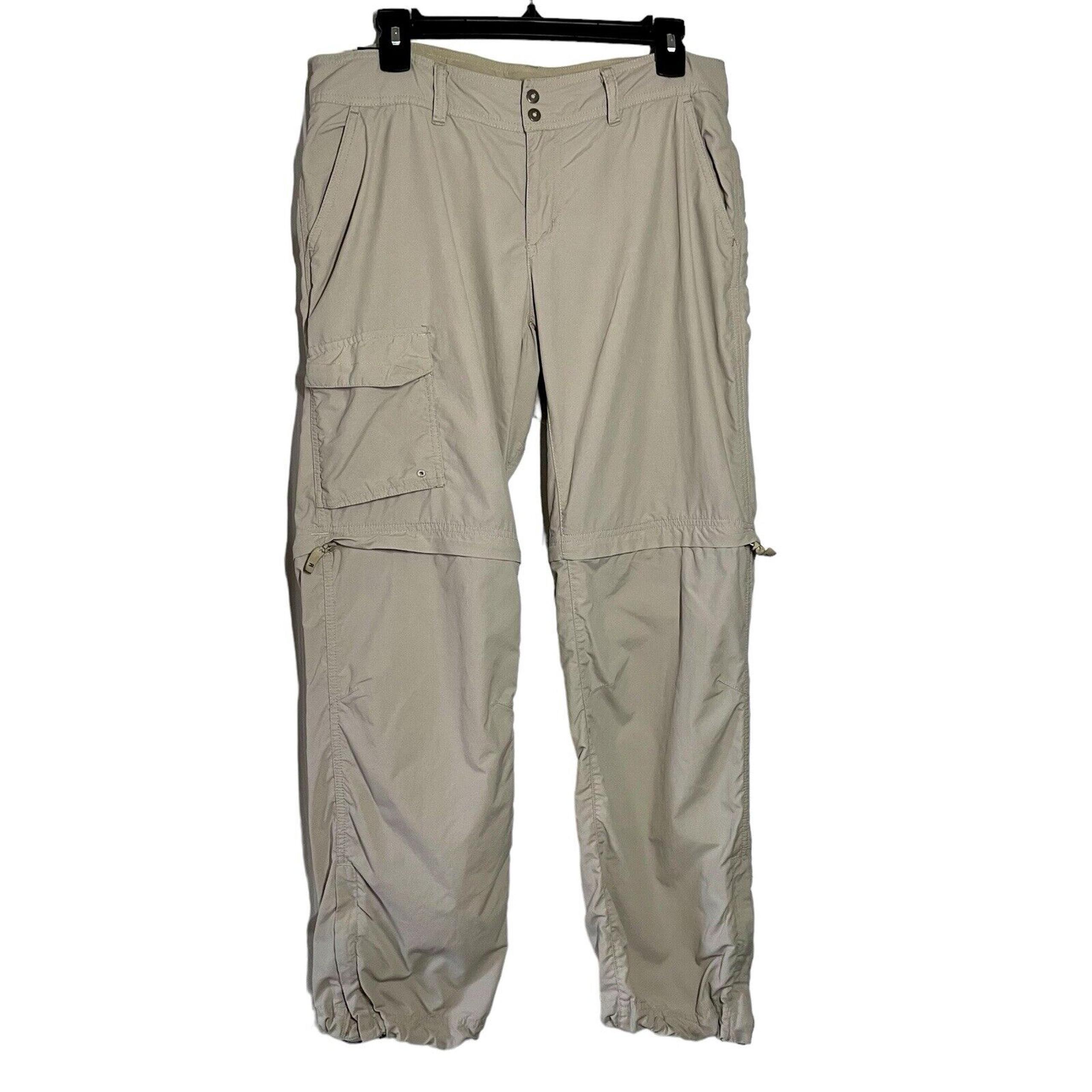 Columbia Cargo Utility Convertible Pants Khaki Stone Color Women Size 10S