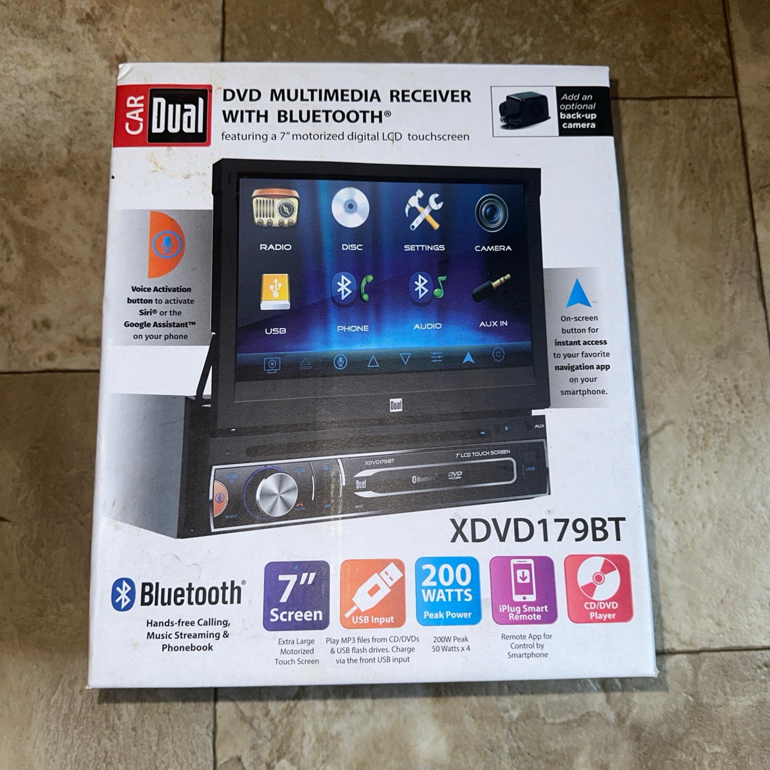 Dual Car DVD Multimedia Receiver Bluetooth 7" Motorized Digital LCD TouchScreen