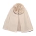 NWT - Vince Camuto - Women's Solid Faux Fur Collared Cape Topper