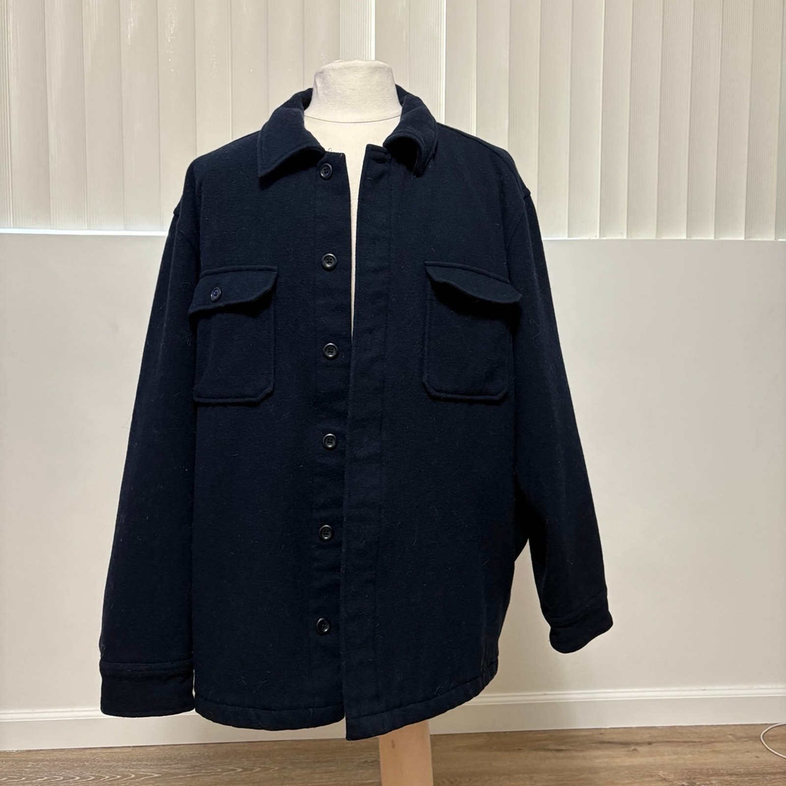 GAP Navy Blue Wool Men's Button Down Coat Size XXL