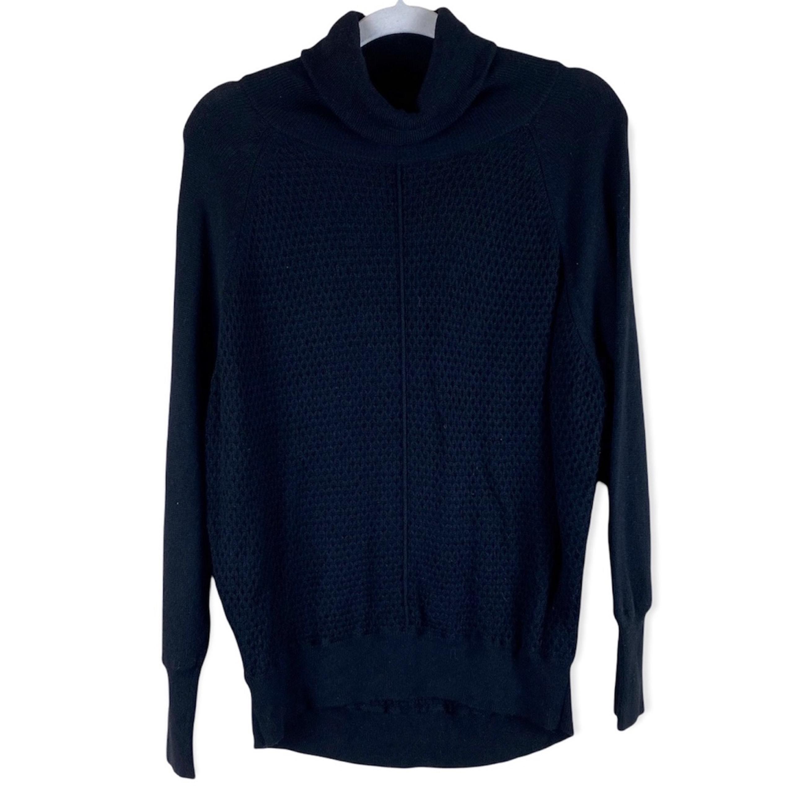 Gap Size Petite XS Black Knit Pull Over Long Sleeve Turtleneck Sweater Top