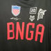 BNGA Black Long Sleeve Graphic Sport Shirt Mens M