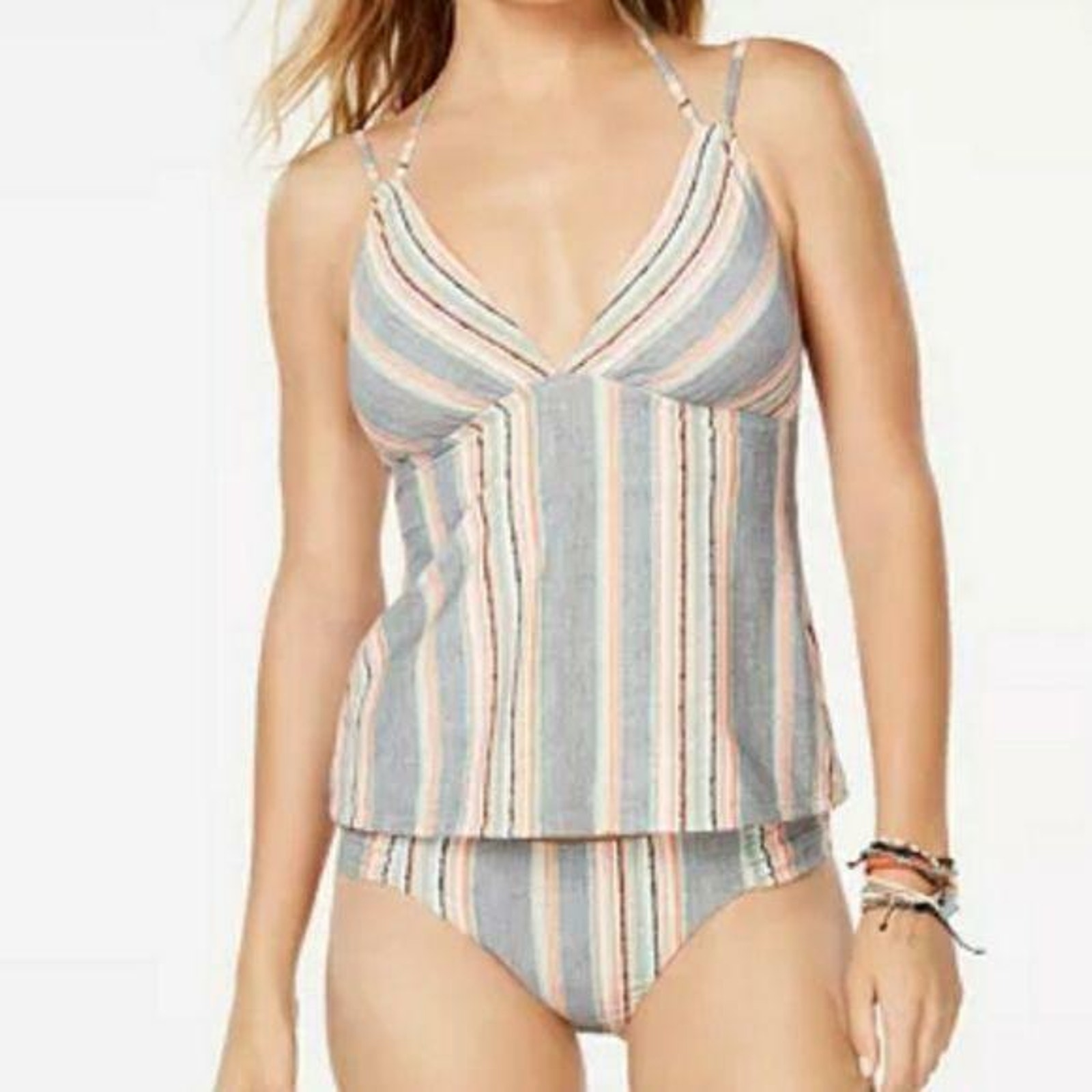 Lucky Brand Multicolor Striped Tankini 2 piece Swimsuit NEW Women's XS