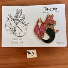 Taurus mermaid pin