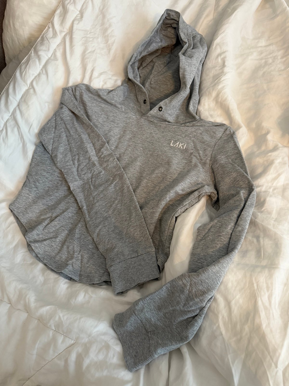 Grey cropped light weight hoodie