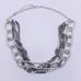 Chunky Chain Multi Layer Silver Necklace, Industrial, Heavy Metal, Steampunk NWT