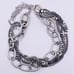 Chunky Chain Multi Layer Silver Necklace, Industrial, Heavy Metal, Steampunk NWT