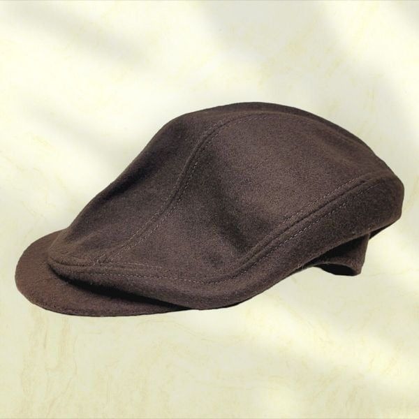 Vintage New York Hat Co Made USA Brown 100% Wool Driver Newsboy Cap L XL