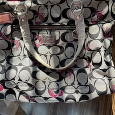 Beige and pink coach bag