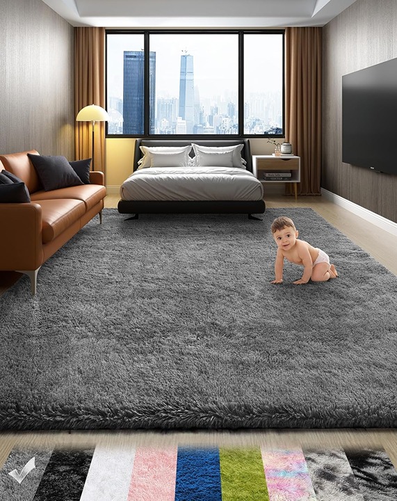 Fluffy Fuzzy Shag Shaggy Soft Plush Carpet 4x6