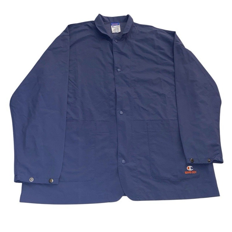 Champion X BEAMS Boy Women's Nylon Jacket Large Blue Water Repellant RARE COLAB
