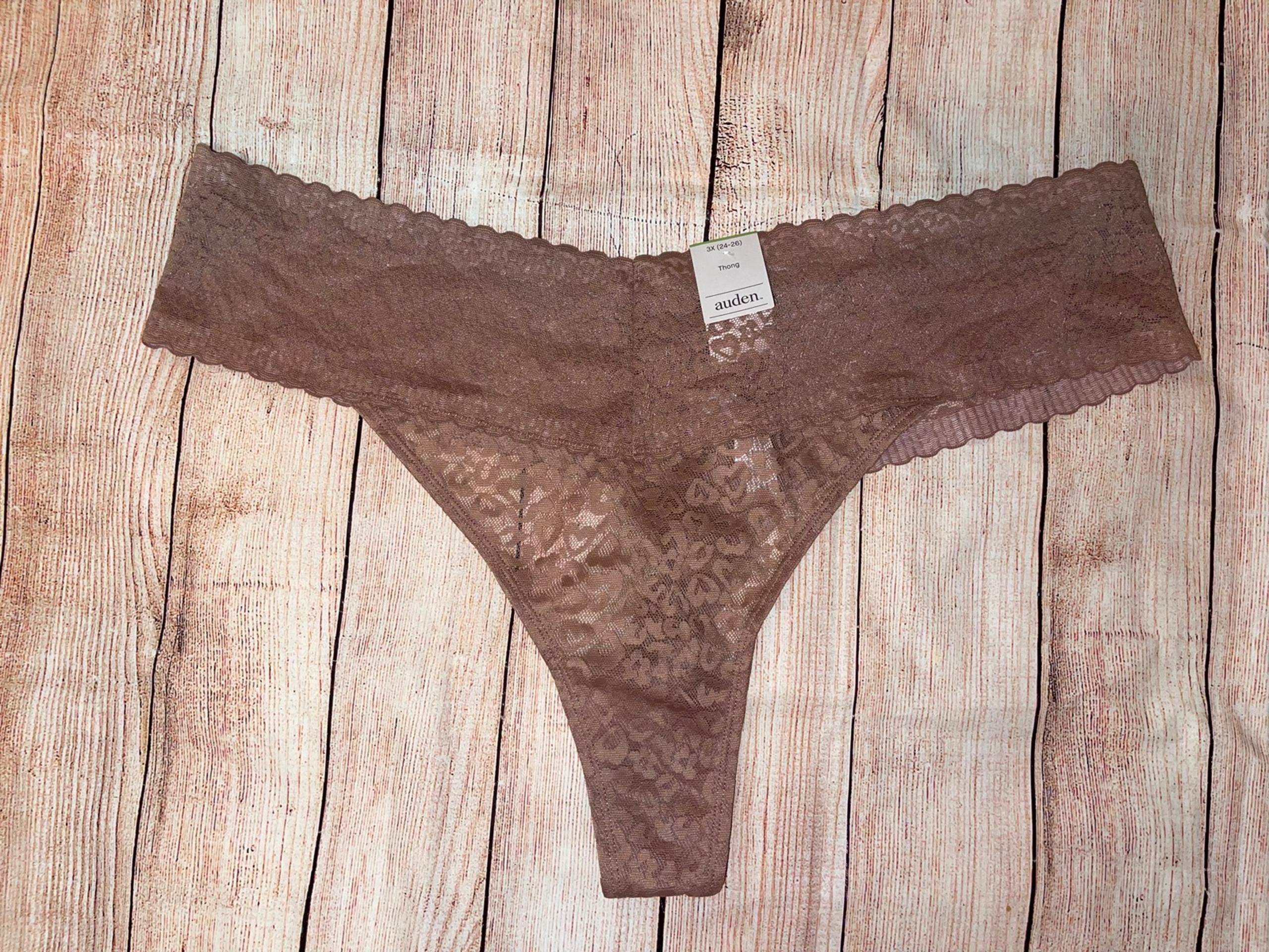 Womens 3X Mauve Lace Thong NWT Auden