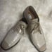 Marco Vicci leather beige and taupe men’s shoes lace with tassel accent SZ13M. P