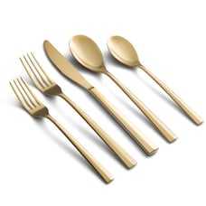 Sofia Home Gold Satin 18/0 20-Piece Flatware Set, Service for 4 by Sofia Vergara