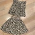 Bonpoint olive print textured dots soft cotton smocked skirt ruffle top set