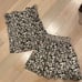 Bonpoint olive print textured dots soft cotton smocked skirt ruffle top set