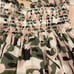 Bonpoint olive print textured dots soft cotton smocked skirt ruffle top set