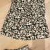 Bonpoint olive print textured dots soft cotton smocked skirt ruffle top set