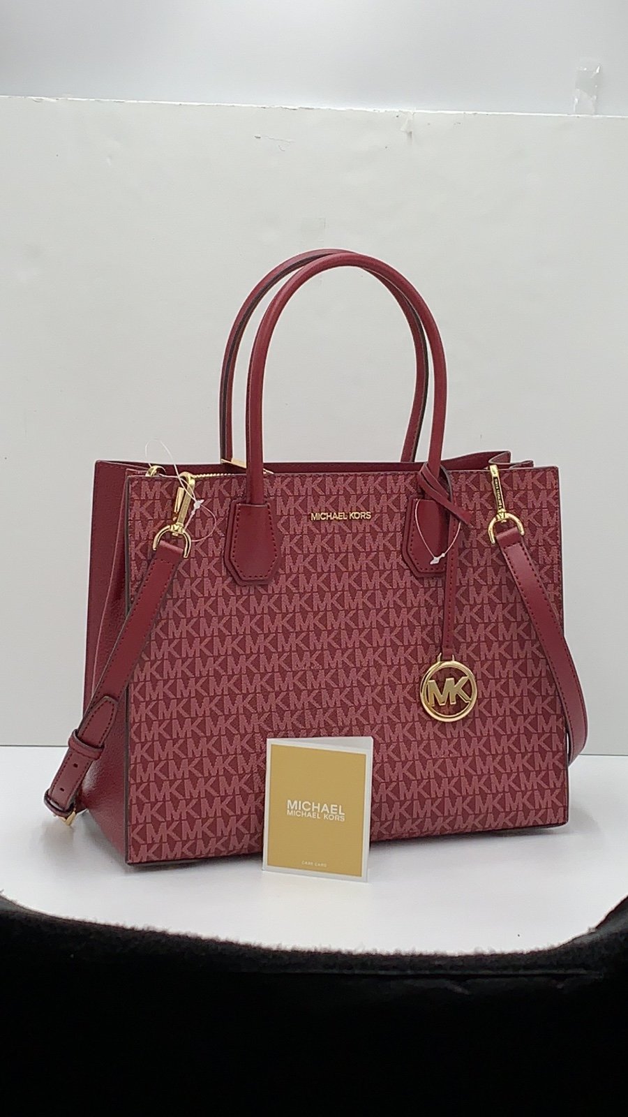 MICHAEL KORS MERCER LARGE SATCHEL MULBERRY SIGNATURE COLOR
