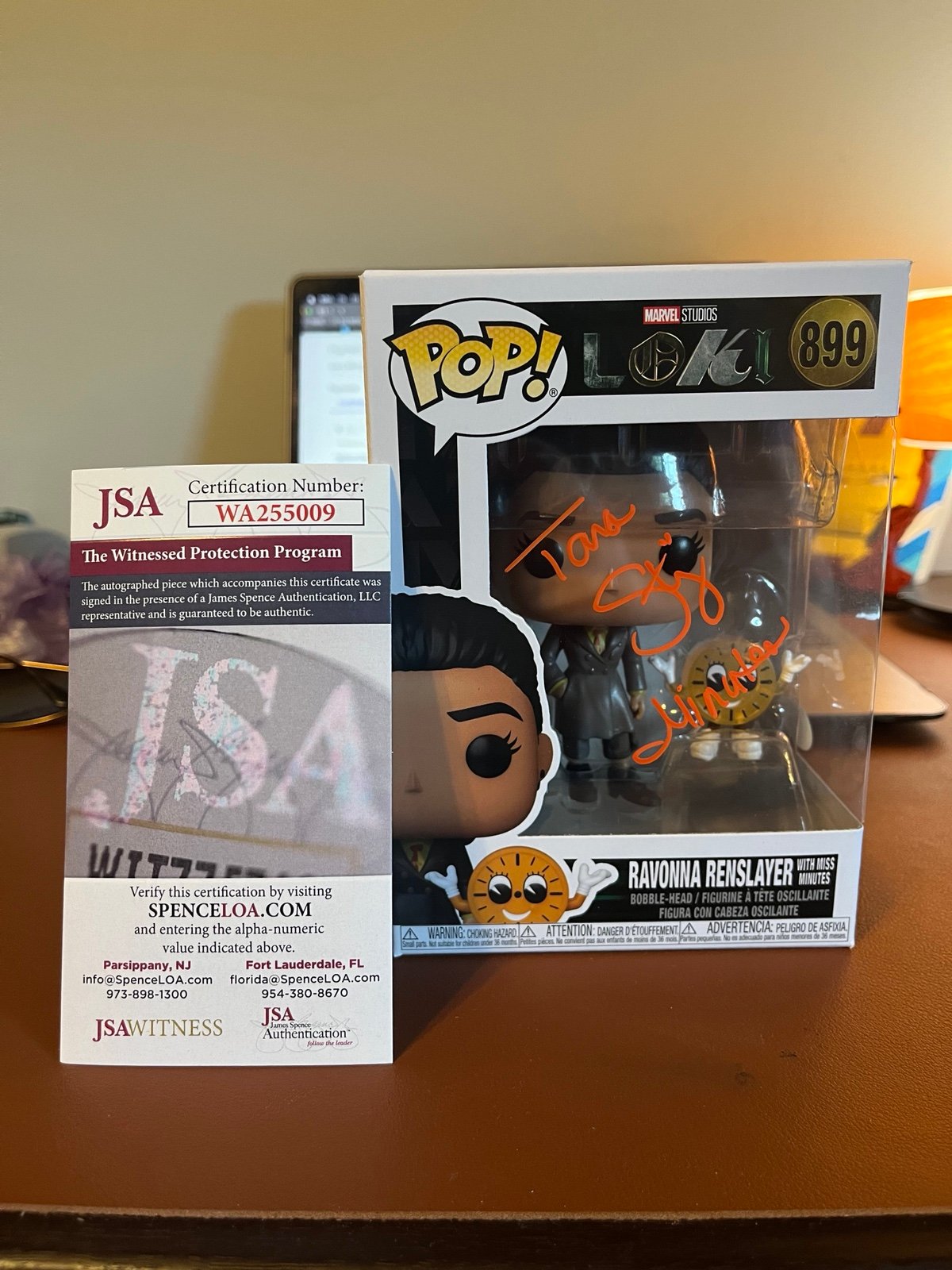 Tara Strong Marvel Loki Ravonna Renslayer Miss Minutes #899 Signed Funko Pop JSA