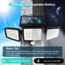 Solar Outdoor Lights 2500LM 210 LED Security Lights with Remote Control