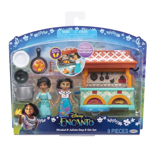 Disney Encanto 3” Dolls Mirabel & Julieta Step & Stir Kitchen Playset 9pc NEW