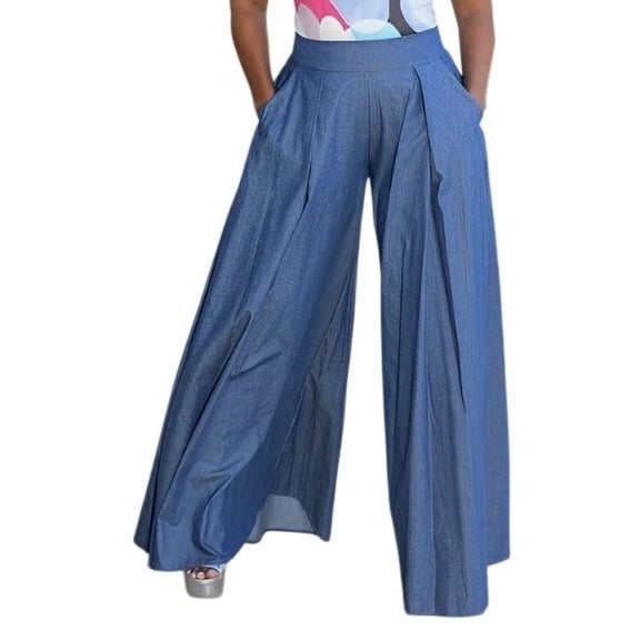 NWT | Nylon Apparel | Ultra Wide-Leg Palazzo Pants with Pockets | Large | SKU319