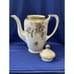 Vintage Porcelain Tea Pot Accented Pink Roses and Peacock