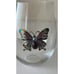 RACHEL ZOE 2 pc Jewel stemless wine glasses W gem and rhinestone butterfly*
