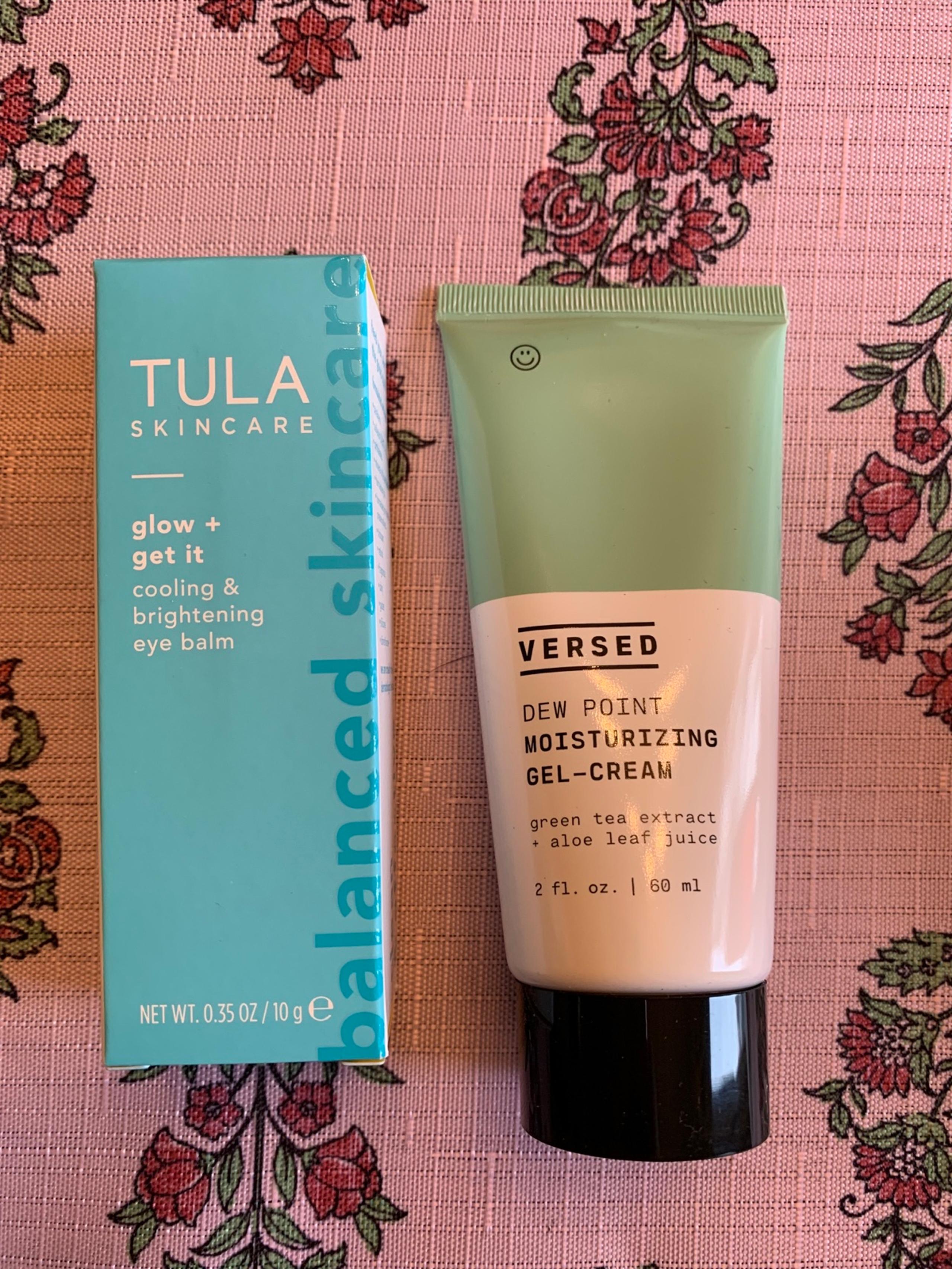 Tula Skincare Brightening Eye Balm and Versed Dew Point Gel- Cream Retail $53