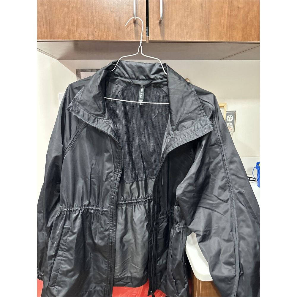ATHLETA New Westerly Jacket Travel Rain Coat Windbreaker Women Black,XL