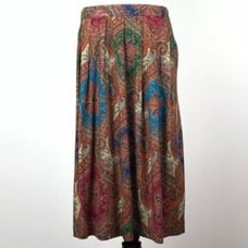 Worthington petite skirt size 12 P paisley 80s