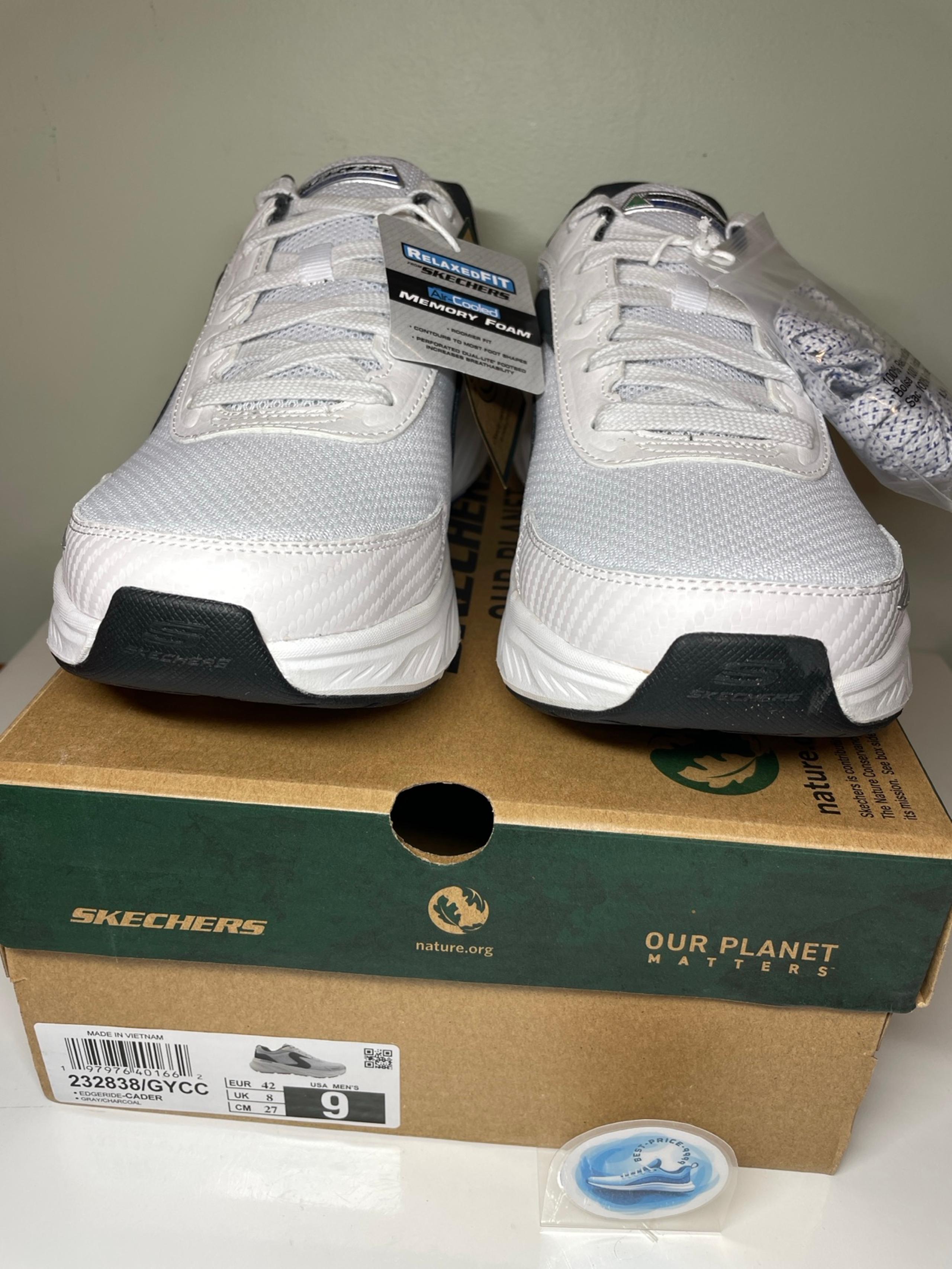 Skechers - Size 9 E - Men's Shoes Edgeride Cader White Sneakers - New