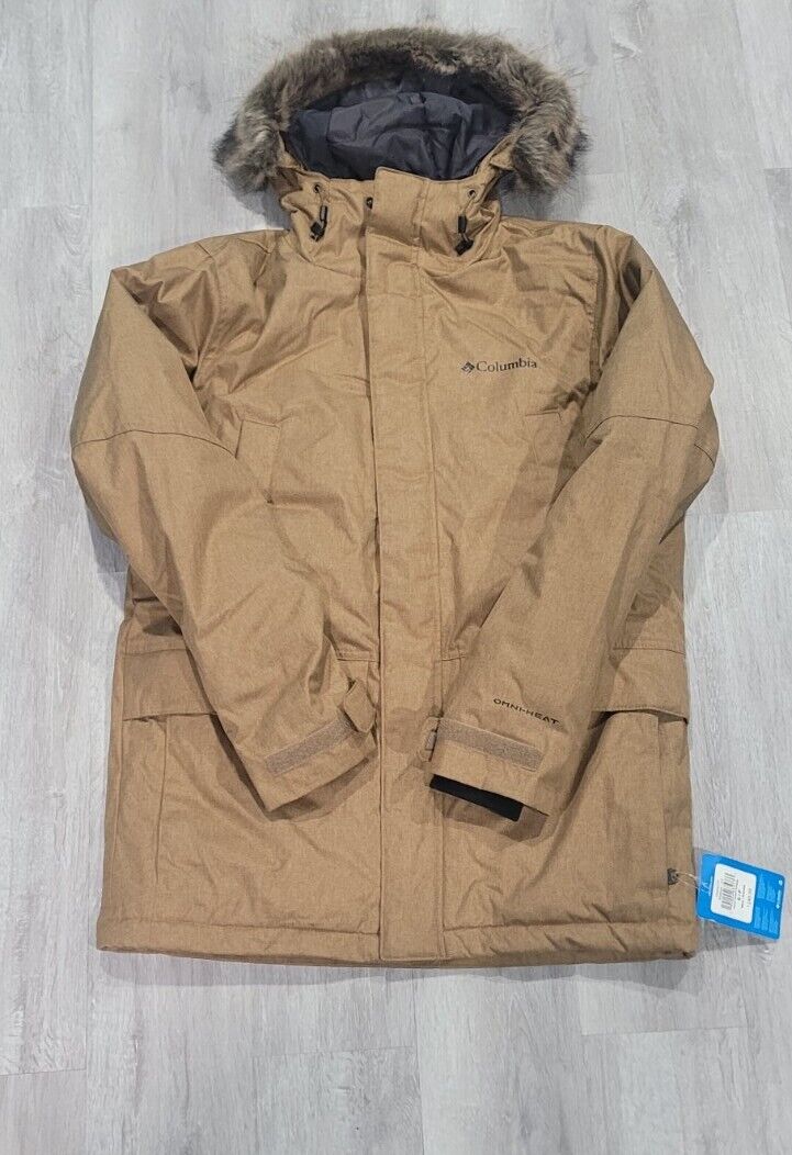 Columbia Mens Bonneville Omni-Heat Down Coat Winter Jacket Parka brown size S