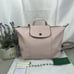 Longchamp Le Pliage Leather Top Handle Backpack Pink