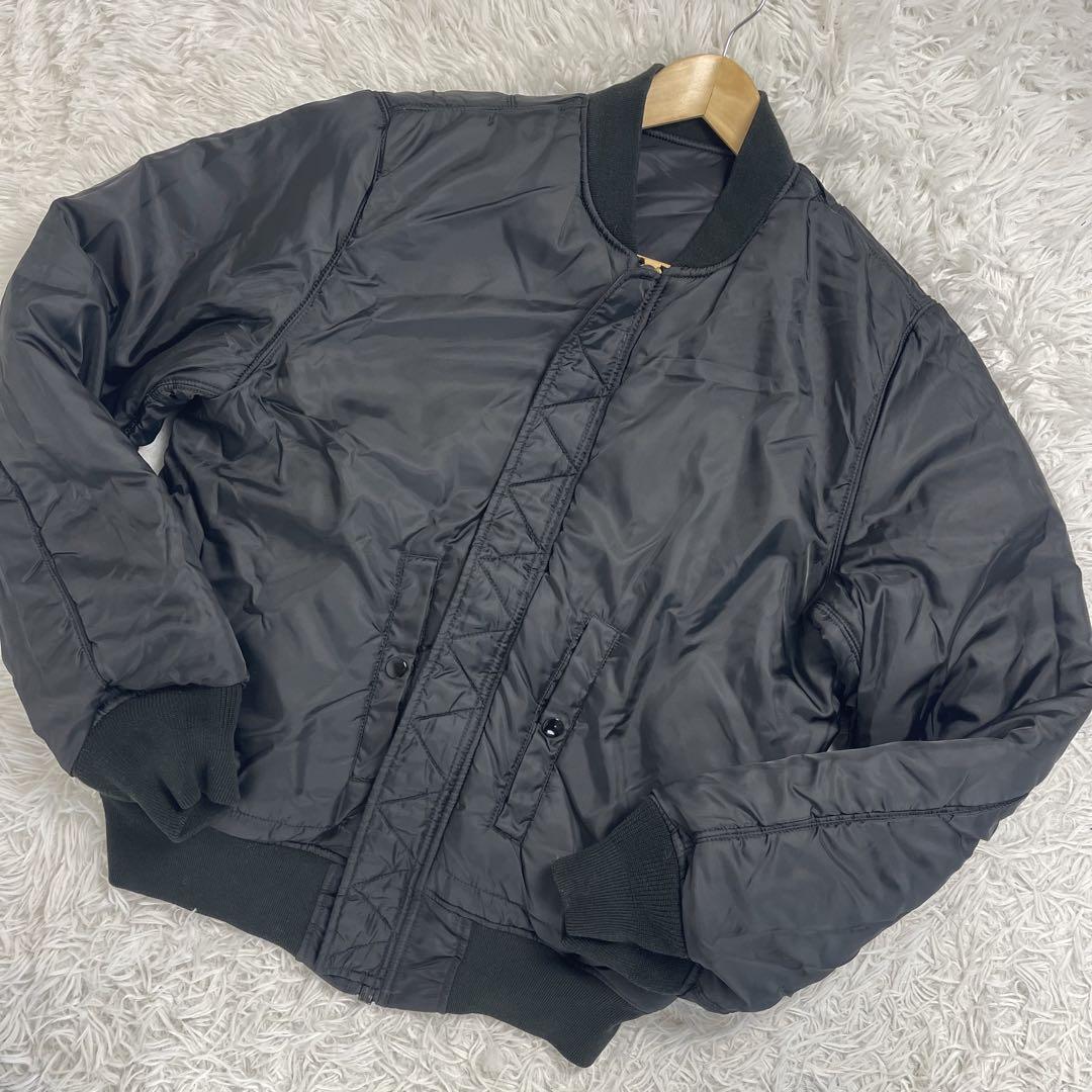 美品✨アルファMA-1 UNICOLOR PATCH ブラック バッグロゴ XL