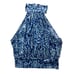 Free People Women's Take a Break Velvet Halter Top Blue Combo Boho Festival SZ M