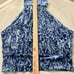 Free People Women's Take a Break Velvet Halter Top Blue Combo Boho Festival SZ M