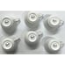 LOT OF 6 Gibson Everyday Cups & Saucers White Swirl Wave Pattern