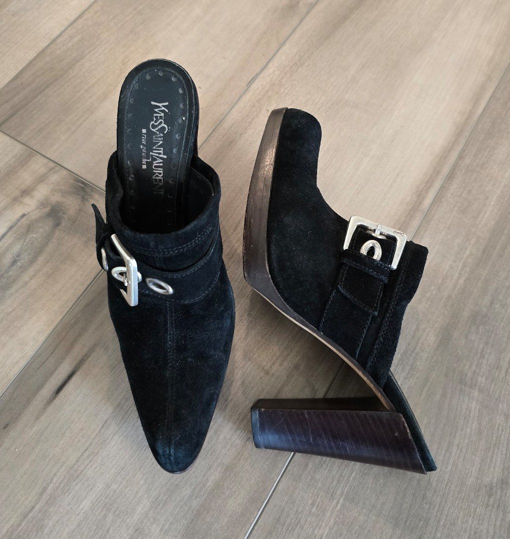 YSL Suede Mules