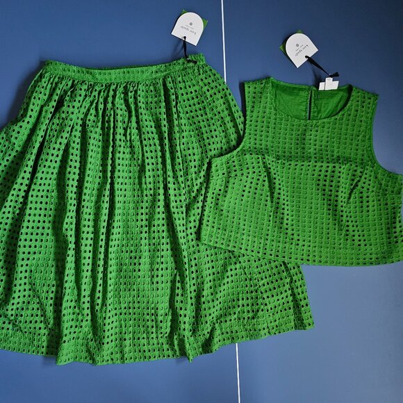 Kate Spade New York x Target eyelet shell tank top + Midi Skirt set size large