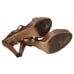GUCCI Hasler Horsebit Heels Cognac Brown Leather Icon Open Toe T-Strap
