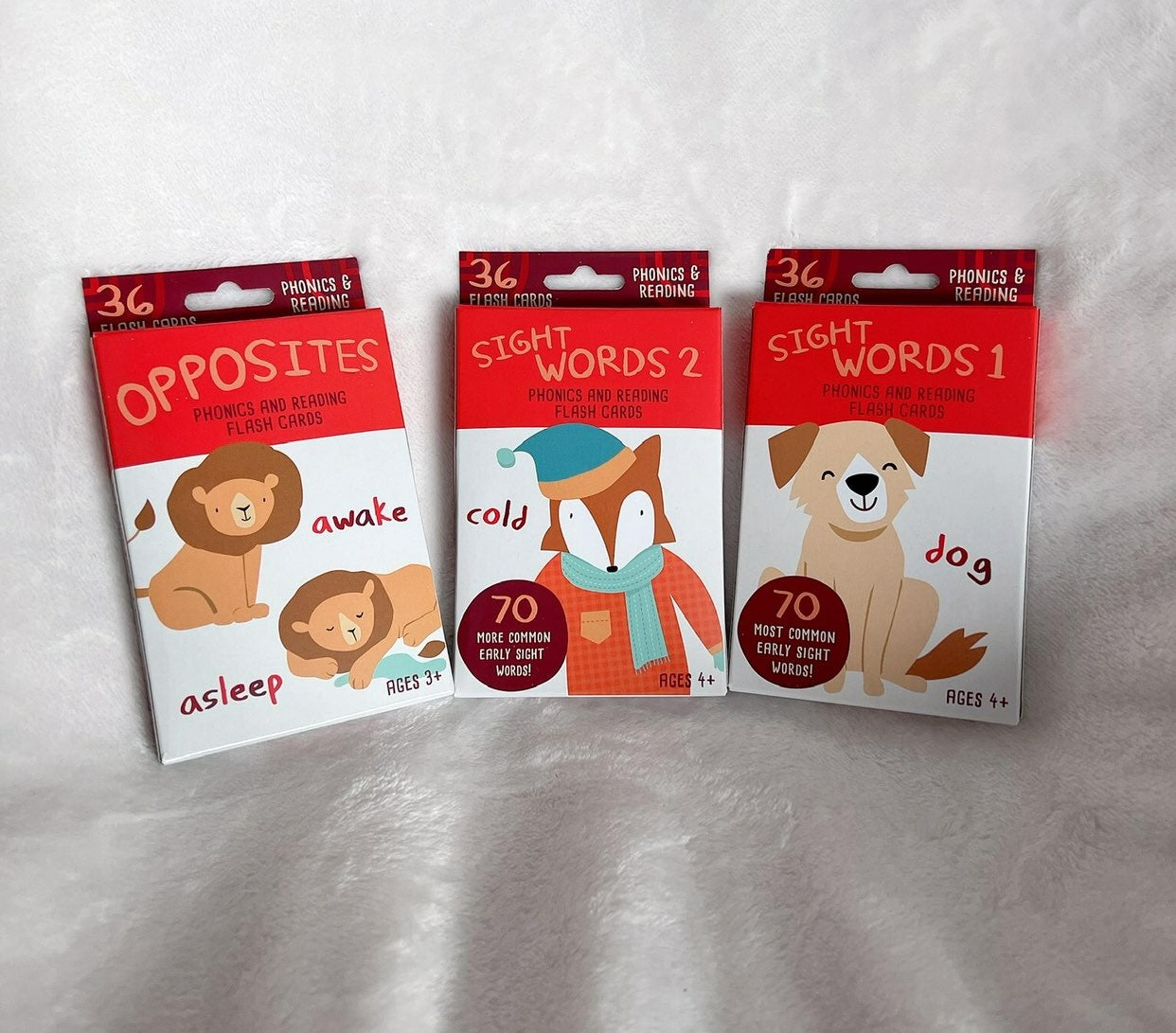 Preschool Flash Cards sight words and opposites