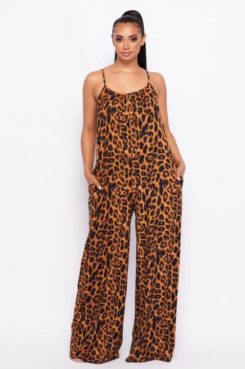 Women's Comfy Tank Palazzo Jumpsuit with Side Pockets