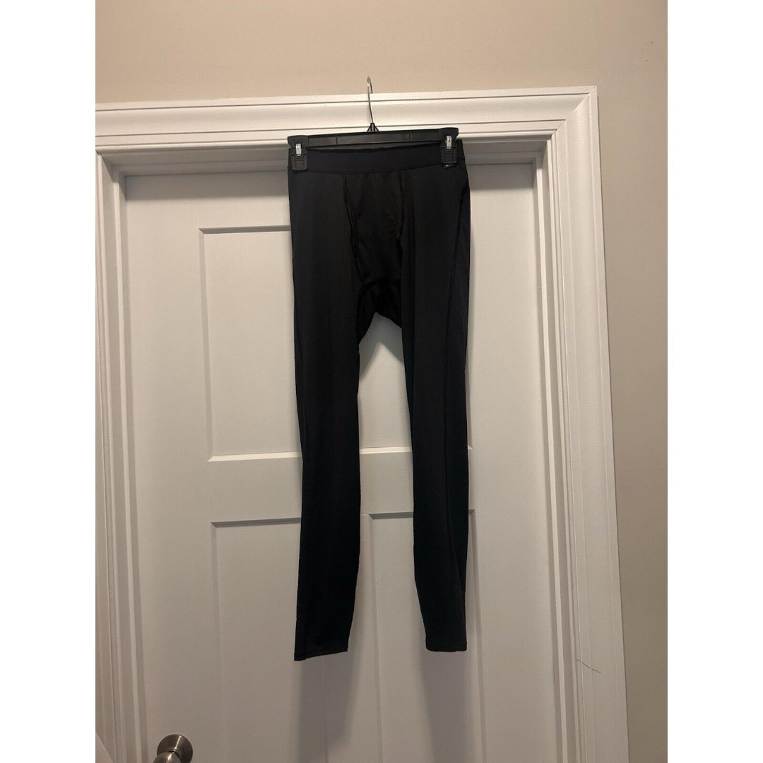 REI Mens Black Lightweight Base Layer Bottoms Ankle Pants Hike Camp Size Small