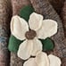 Judith March Wool Cardigan Sweater Oversized Flowers Snap Closure Large